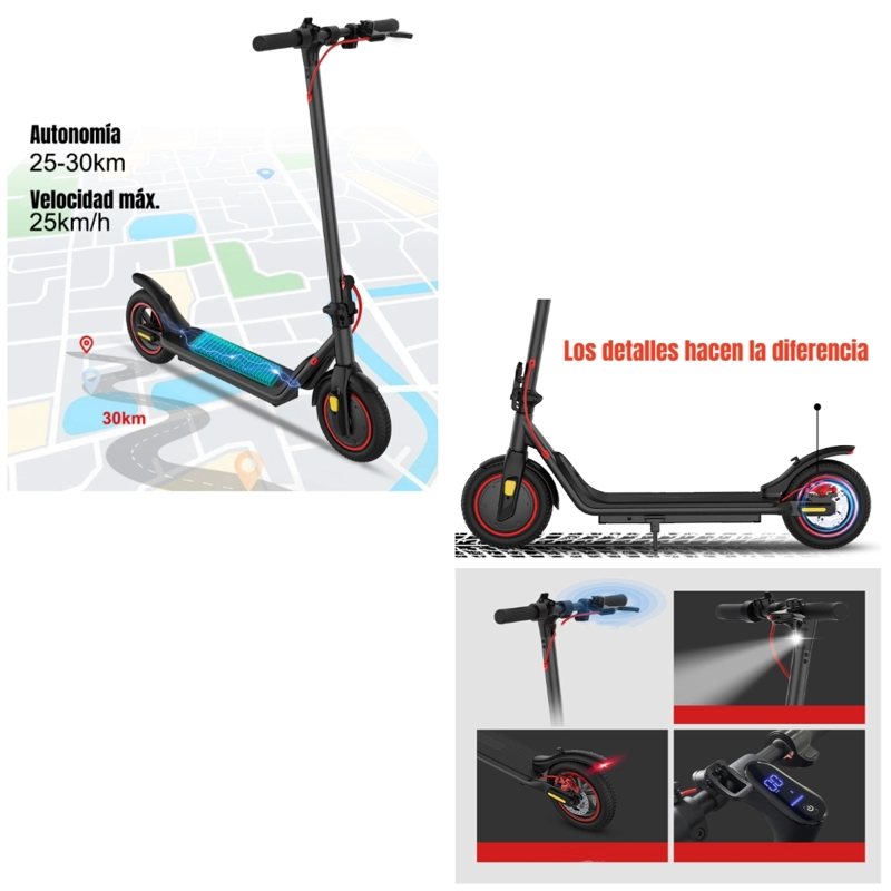 SCOOTER ADULTO ELE CTRICO 30KM 36V 350W M2 NEGRO - 7