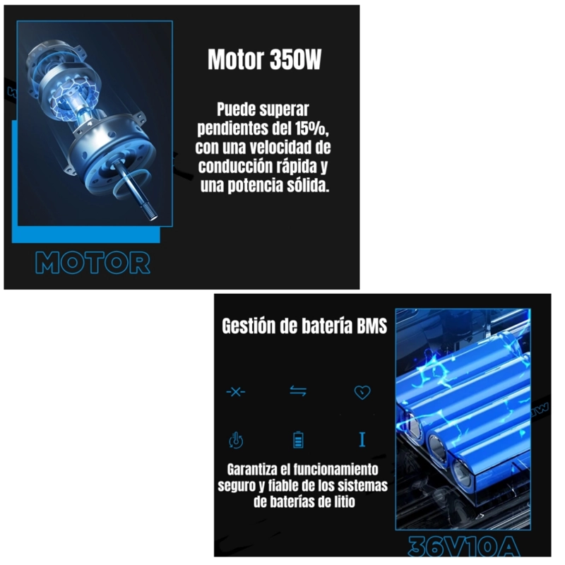 SCOOTER ELE CTRICO ALUMINIO CON APP 30KM 36V 350W E9PRO - 4