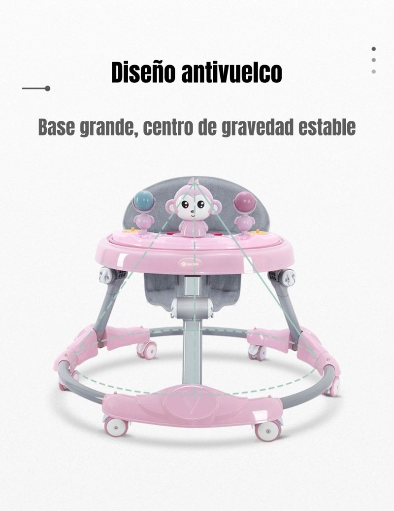 ANDADOR CAMINADOR PLEGABLE APOYA PIES BORA ROSADO LUBABYCAS - 2