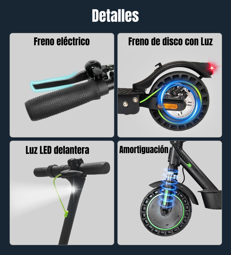 SCOOTER ELE CTRICO ALUMINIO CON APP 50KM 36V 500W E5MAX - 4