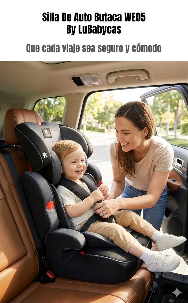 SILLA DE AUTO BUTACA 9-36KG 12 AÑOS GRIS WE05 LUBABYCAS - 2