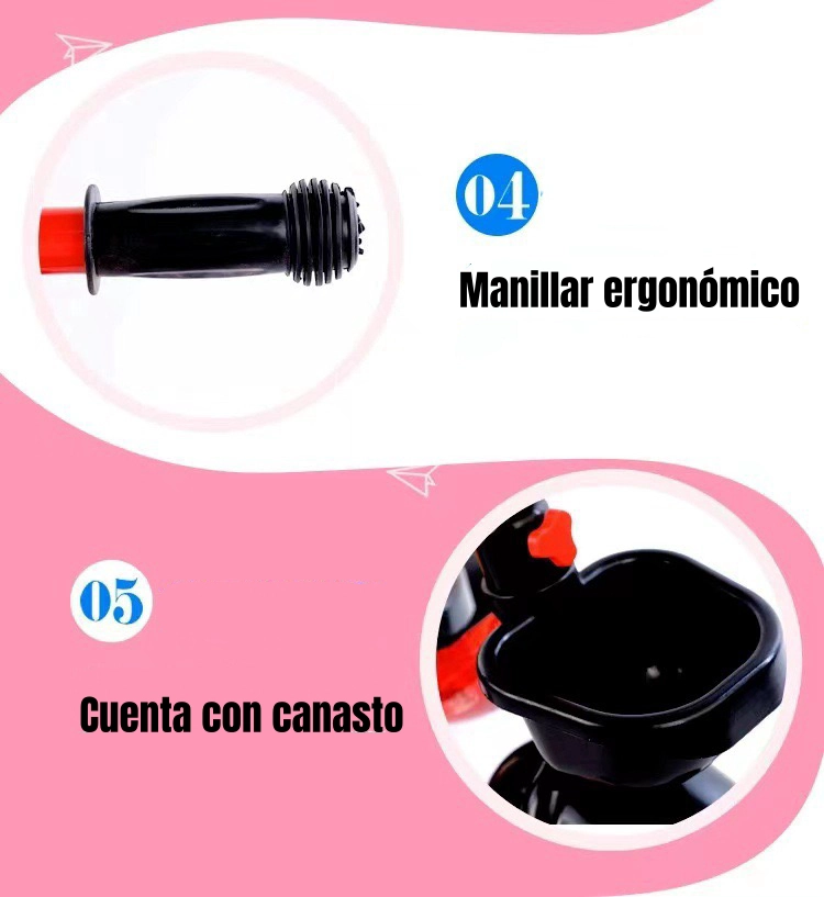 TRICICLO INFANTIL CON CANASTOS 5 AÑOS UNIX ROJO LUBABYCAS - 4