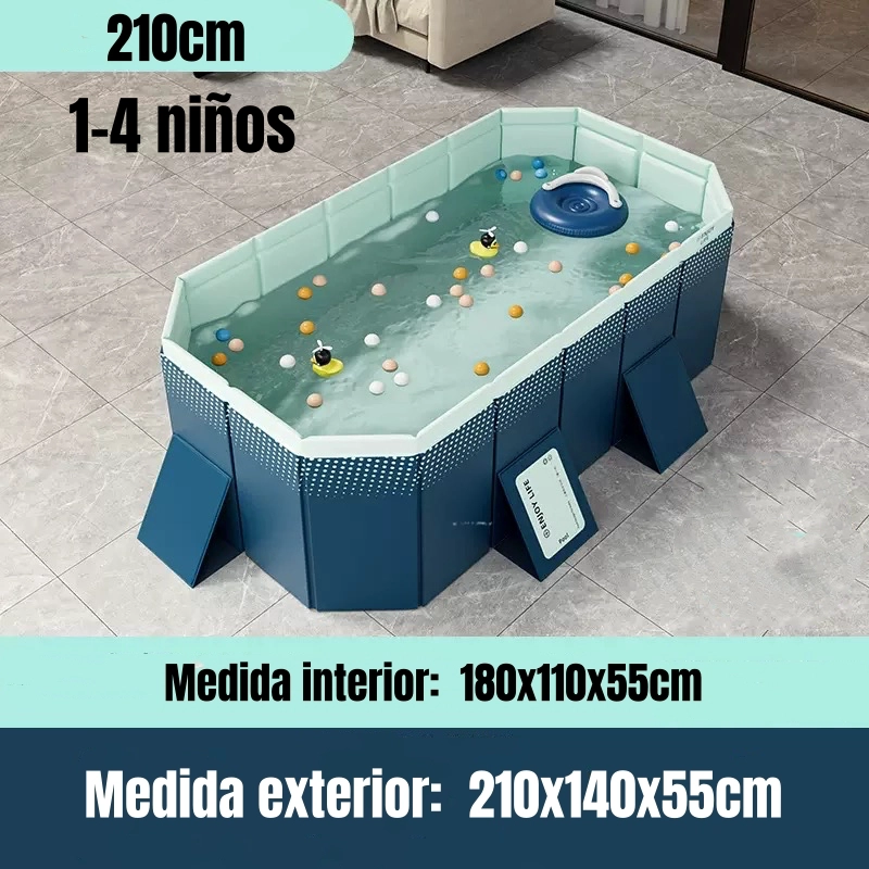 PISCINA PLEGABLE NO REQUIERE INFLADO 210CM NIÑOS LUBABYCAS - 2