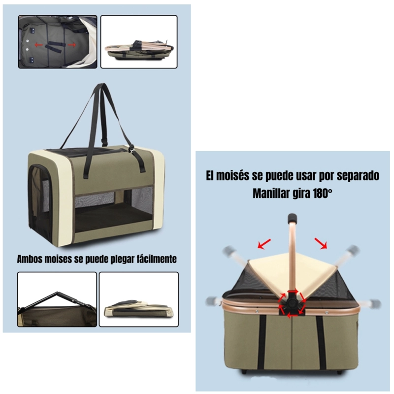 COCHE DOBLE PARA MASCOTAS ACURA NEGRO LUBABYCAS - 4