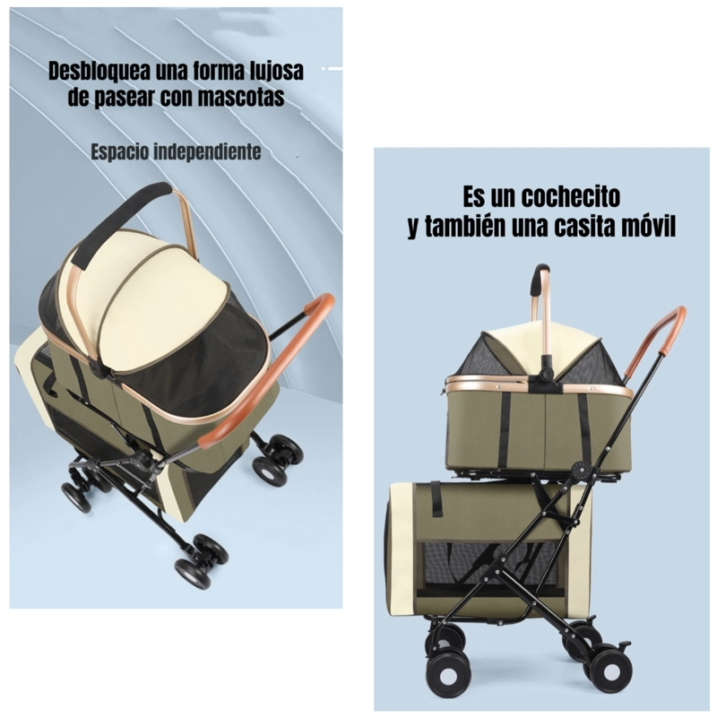COCHECITO DOBLE PARA MASCOTAS ACURA VERDE BY LUBABYCAS - 2