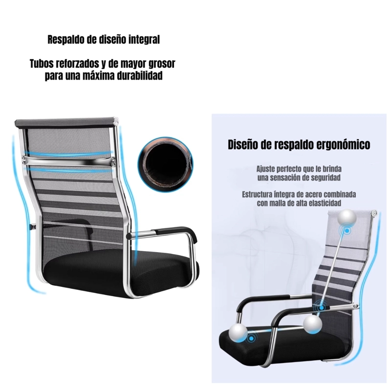 SILLA DE ESCRITORIO RESPALDO ALTO PATH NEGRA - 3