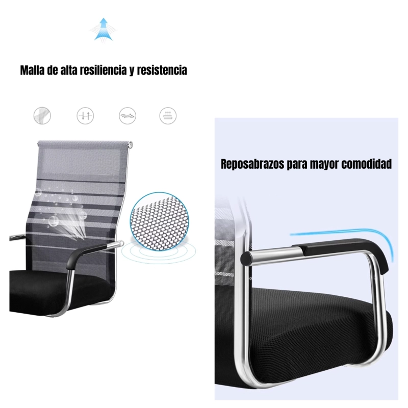 SILLA DE ESCRITORIO RESPALDO ALTO PATH NEGRA - 4