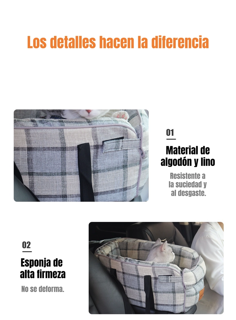 BOLSO DE ASIENTO MASCOTAS PORTATIL TRANSPORTADOR 2 EN 1 AZUL - 6
