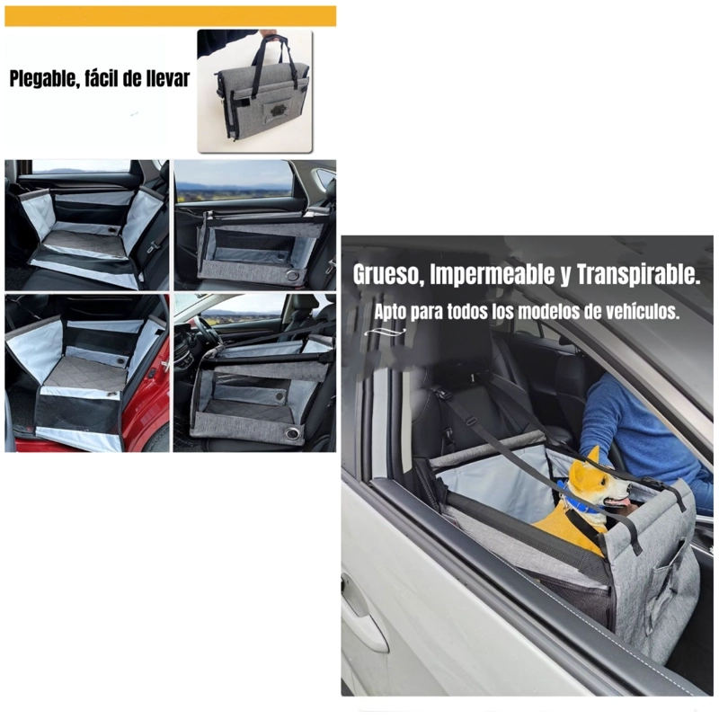 ASIENTO DE AUTO 49CM PERROS PLEGABLE CON PROTECTOR GUARD - 5