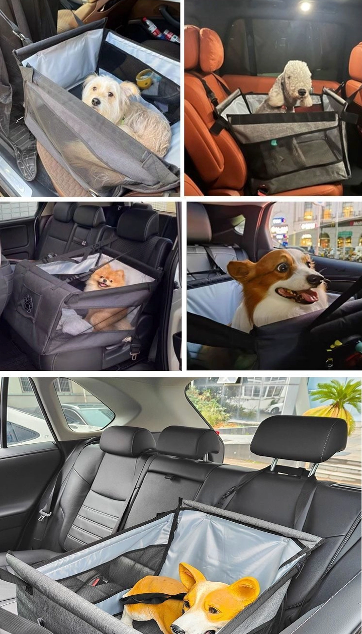 ASIENTO DE AUTO 49CM PERROS PLEGABLE CON PROTECTOR GUARD - 7