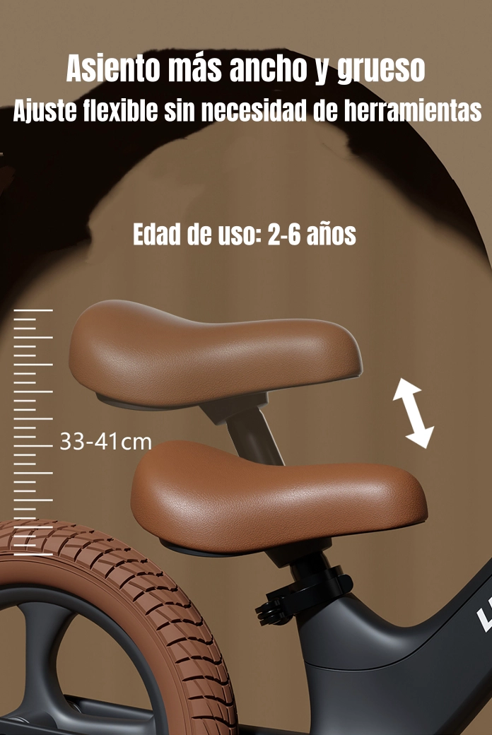 BICICLETA DE EQUILIBRIO ARO 12 2-7 AÑOS ELITE LUBABYCAS - 5