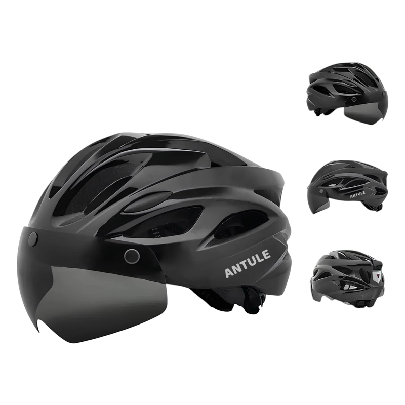CASCO BICICLETA ADULTO CON VISERA MAGNE TICA NEGRO RS ANTULE - 1