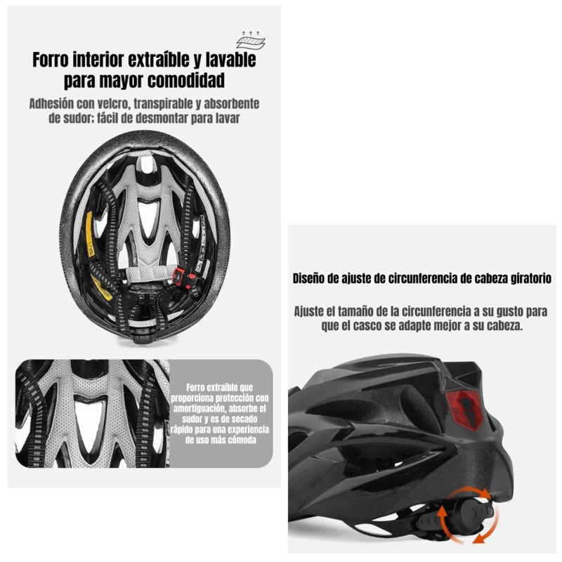 CASCO BICICLETA ADULTO CON VISERA MAGNE TICA NEGRO RS ANTULE - 5