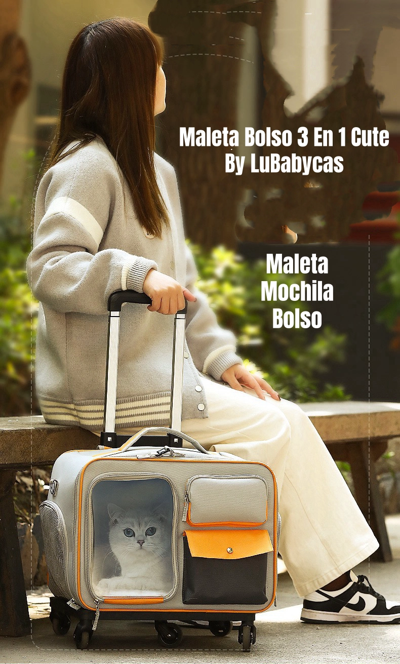MALETA MOCHILA BOLSO PERROS GATOS 3 EN 1 CUTE BY LUBABYCAS - 2