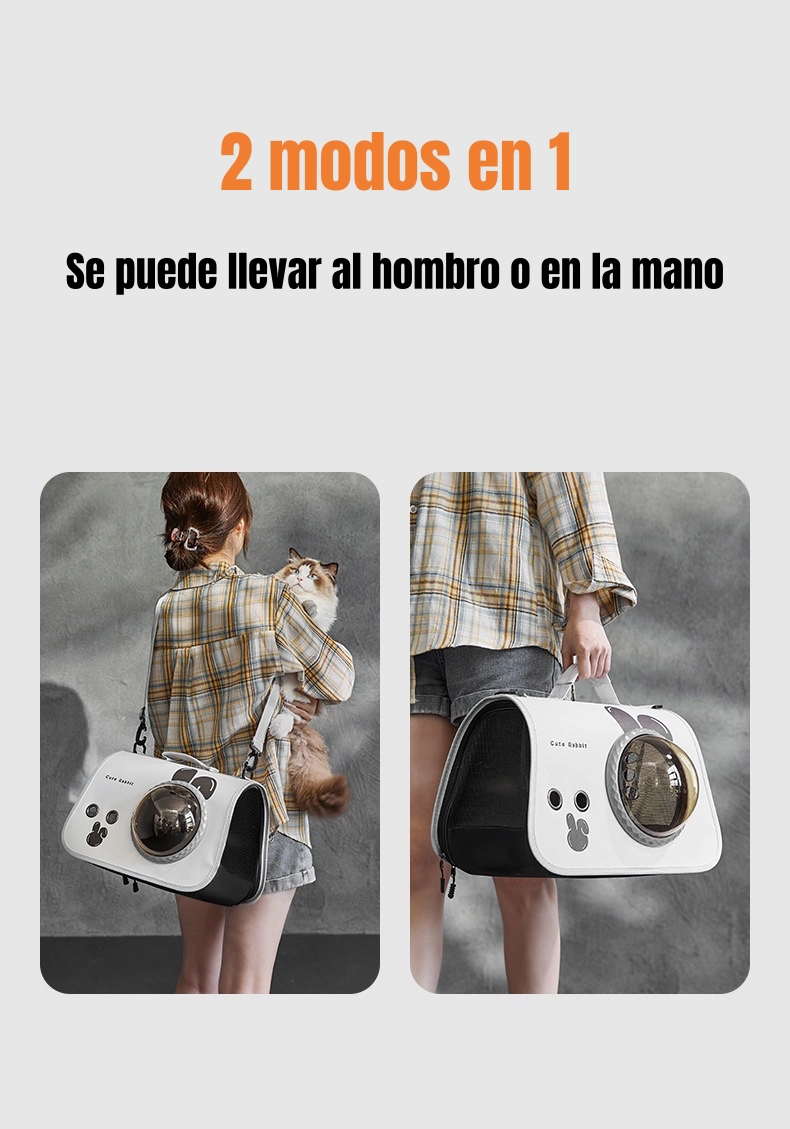 BOLSO TRANSPORTADOR DE MASCOTAS ATENEA 2 EN 1 BY LUBABYCAS - 3