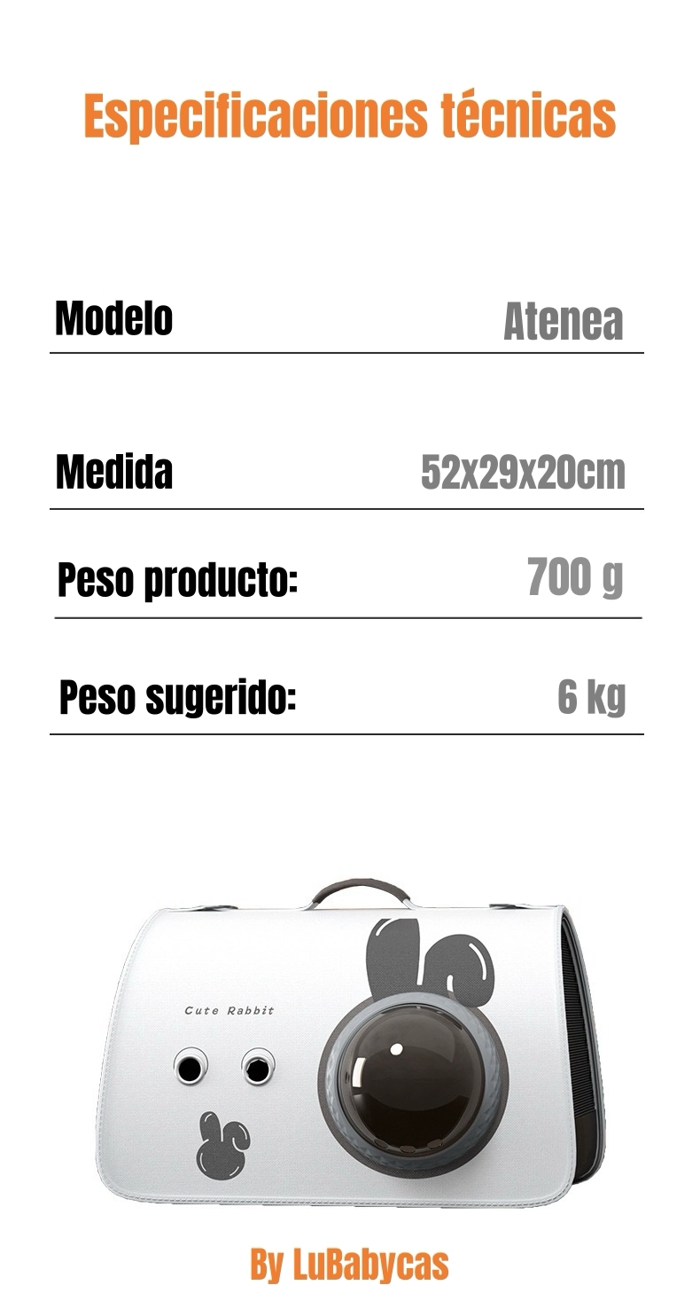 BOLSO TRANSPORTADOR DE MASCOTAS ATENEA 2 EN 1 BY LUBABYCAS - 8