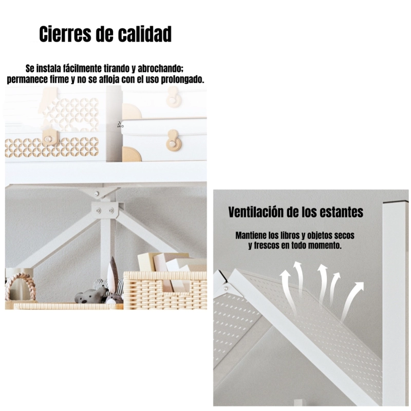 ESTANTE METALICO LIBRERO PLEGABLE 5 NIVELES 100CM WALL - 7