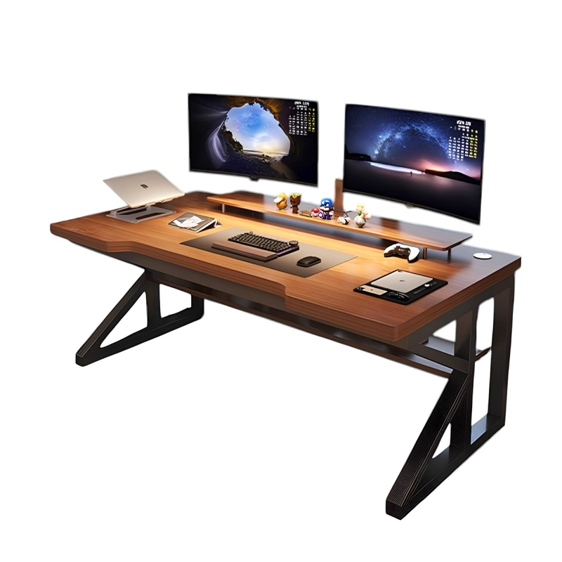 ESCRITORIO DE MADERA CON REPISA INFERIOR 140X60X72CM CROWN - 1