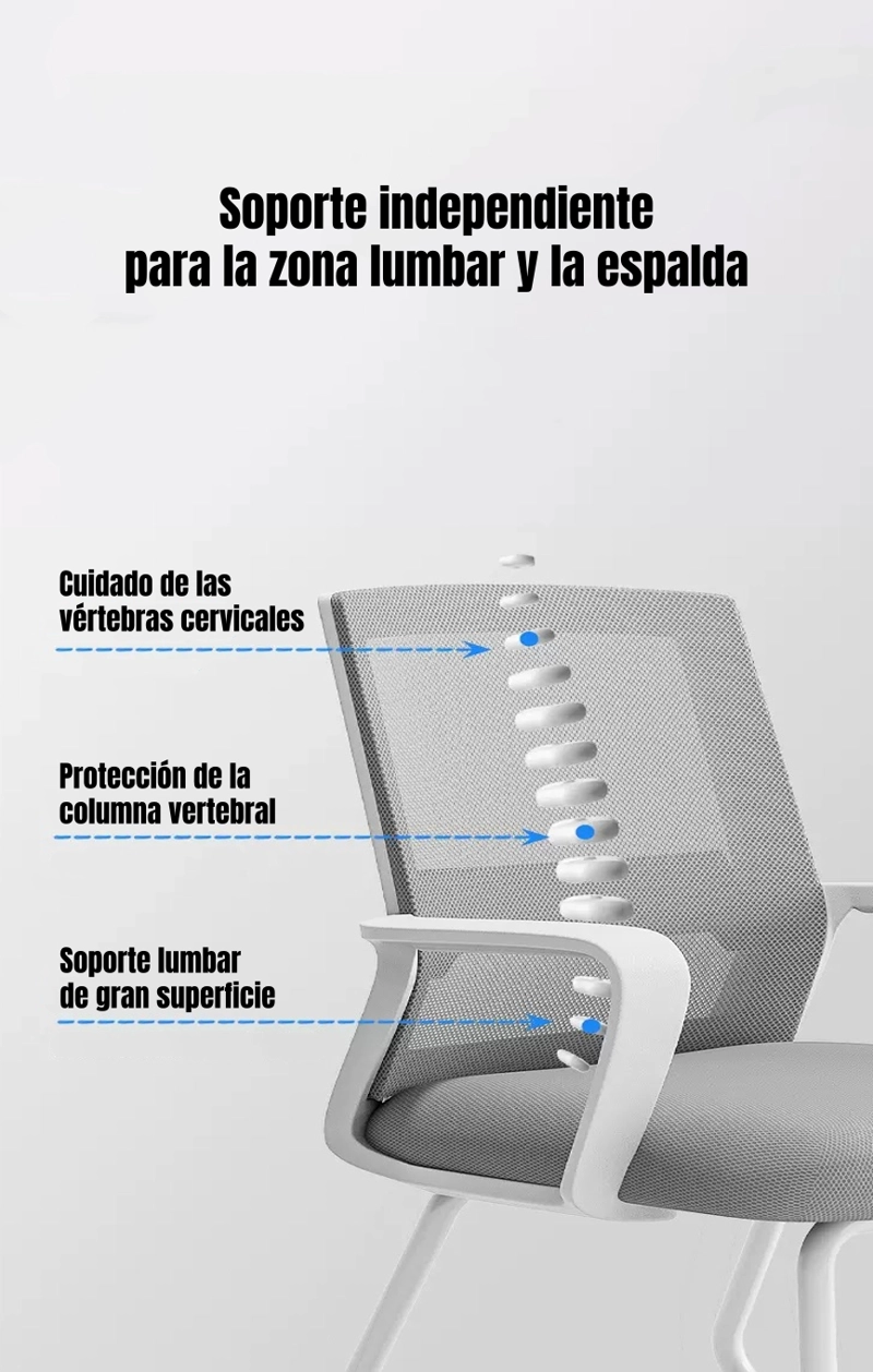 SILLA DE ESCRITORIO OFICINA CON REPOSACABEZAS POLAR NEGRA - 2
