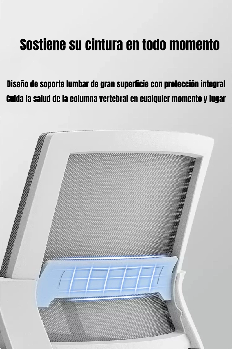 SILLA DE ESCRITORIO OFICINA CON REPOSACABEZAS POLAR NEGRA - 6