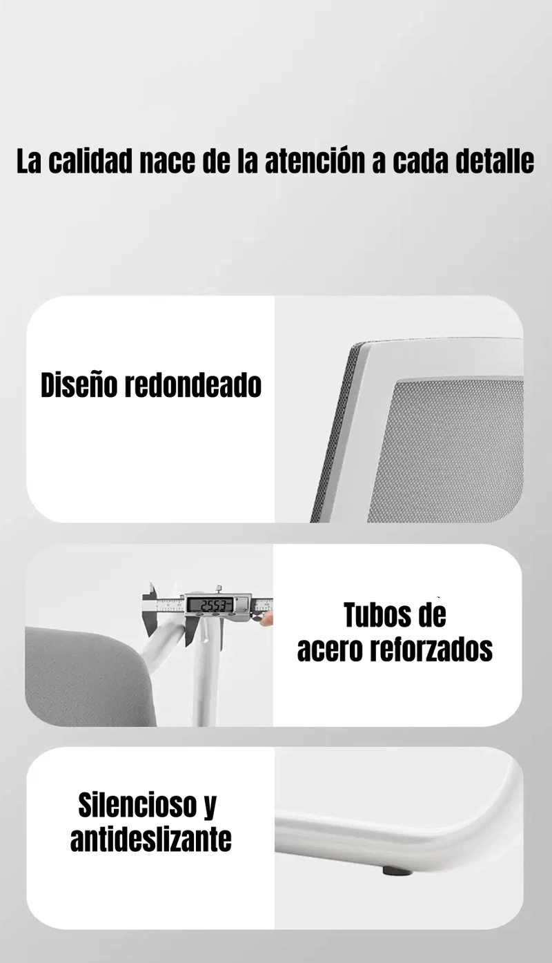 SILLA DE ESCRITORIO OFICINA CON REPOSACABEZAS POLAR NEGRA - 7