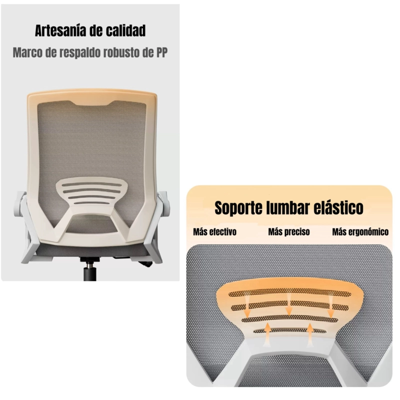 SILLA ESCRITORIO OFICINA REPOSACABEZAS RECLINABLE EXO NEGRA - 6
