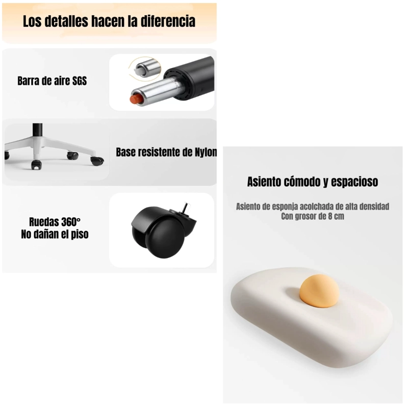 SILLA ESCRITORIO OFICINA REPOSACABEZAS RECLINABLE EXO NEGRA - 7