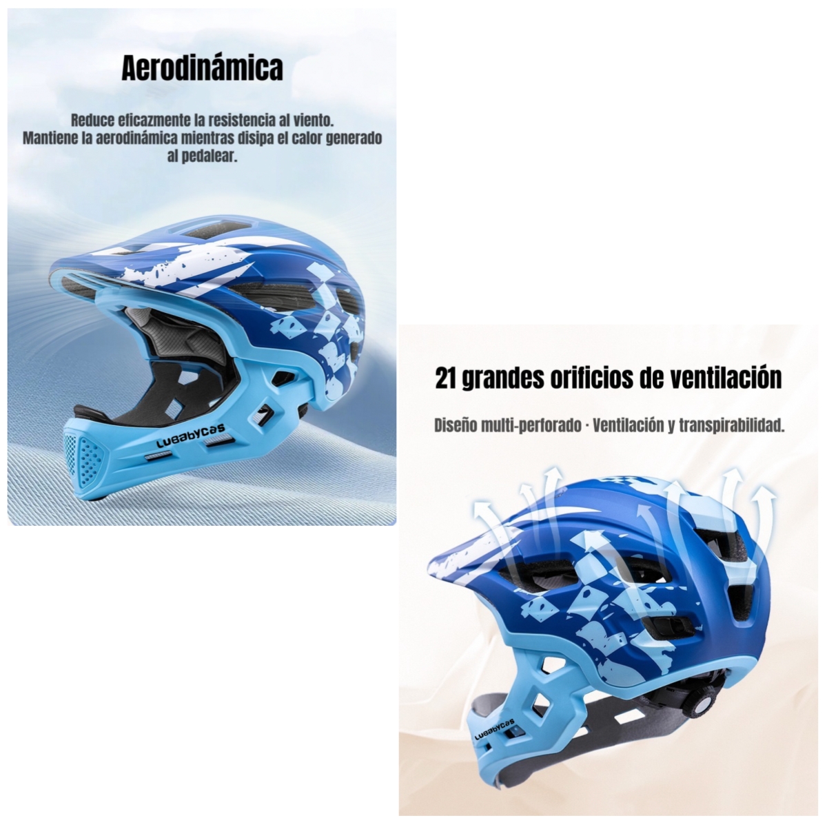 CASCO INTEGRAL INFANTIL NIÑOS 2 EN 1 AJUSTABLE GT LUBABYCAS - 5
