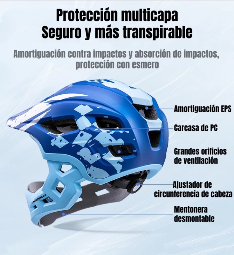 CASCO INTEGRAL INFANTIL NIÑOS 2 EN 1 AJUSTABLE GT LUBABYCAS - 5