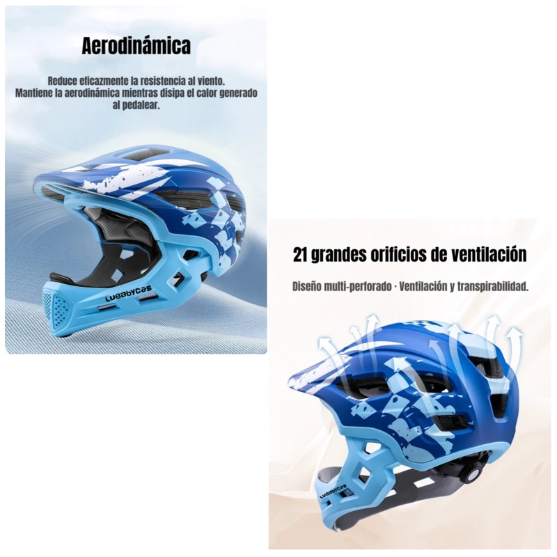 CASCO INTEGRAL INFANTIL NIÑOS 2 EN 1 AJUSTABLE GT LUBABYCAS - 6