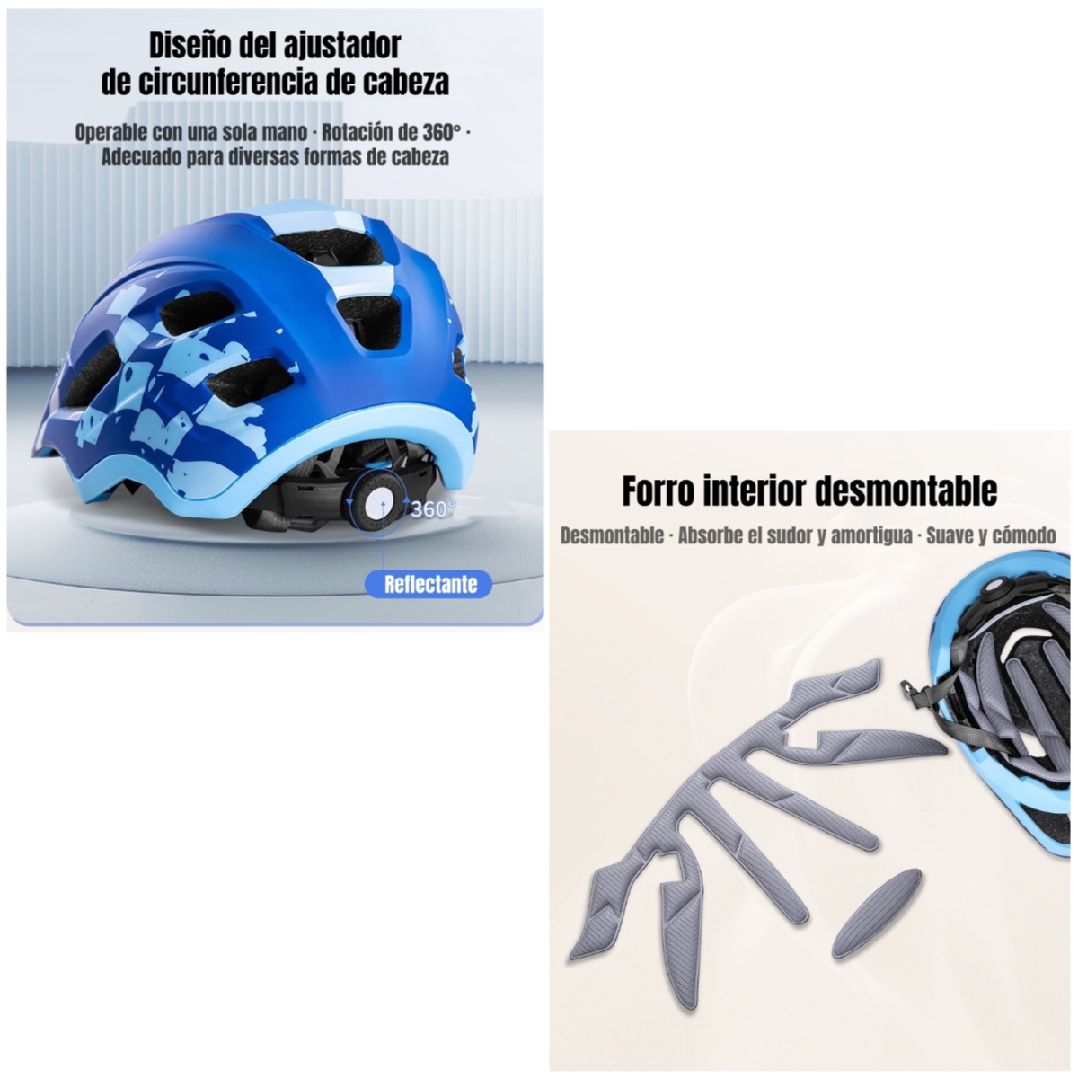 CASCO INTEGRAL INFANTIL NIÑOS 2 EN 1 AJUSTABLE GT LUBABYCAS - 7