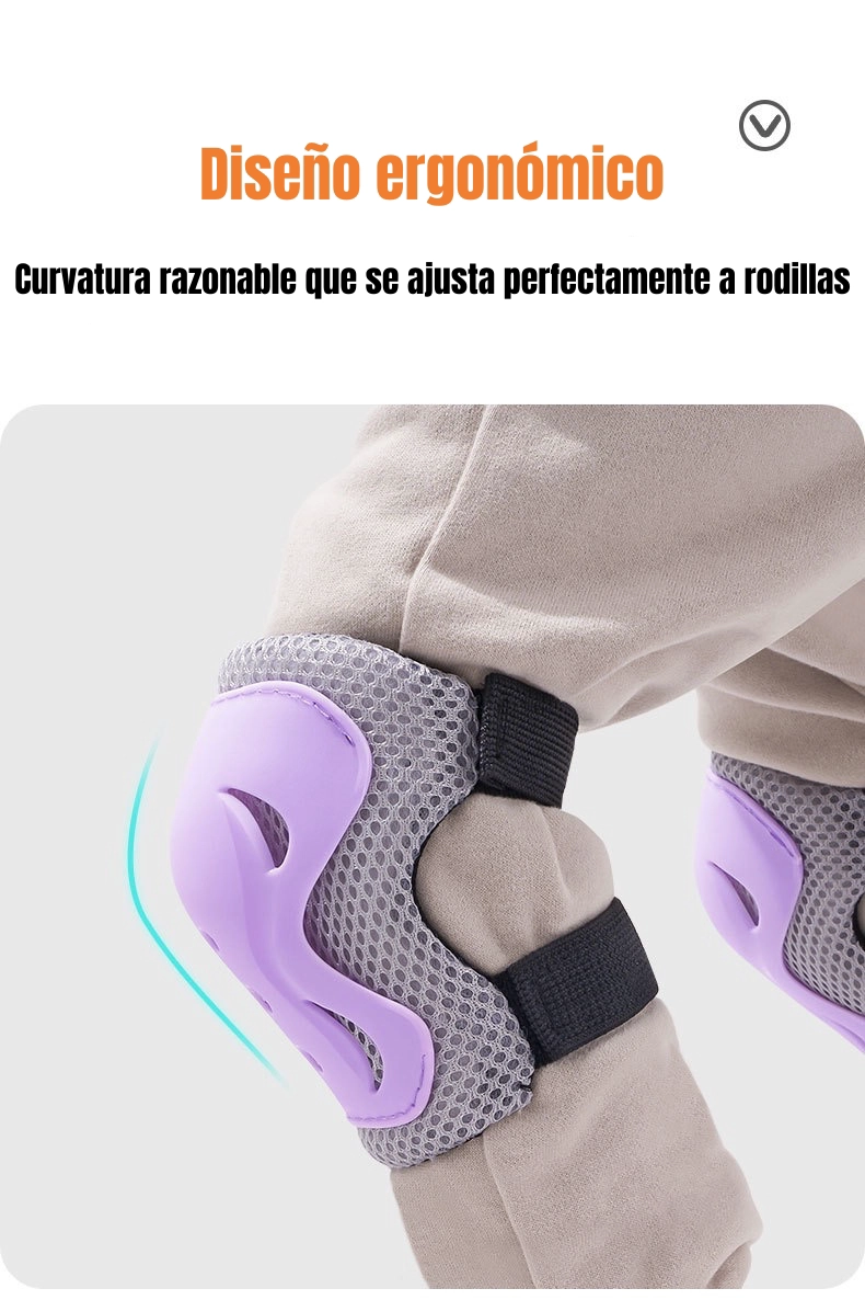 SET PROTECCION 6 PCS CODERAS RODILLERAS MUÑEQUERA ROSA - 4