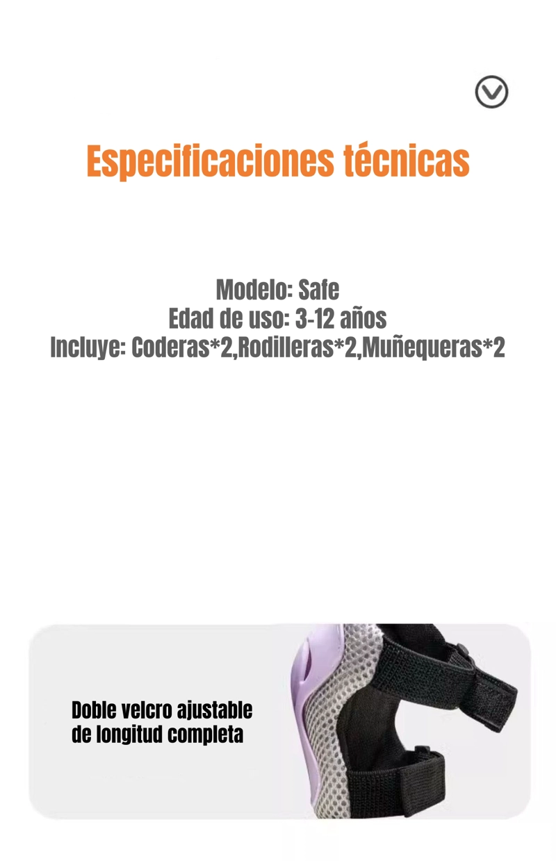 SET PROTECCION 6 PCS CODERAS RODILLERAS MUÑEQUERA ROSA - 7