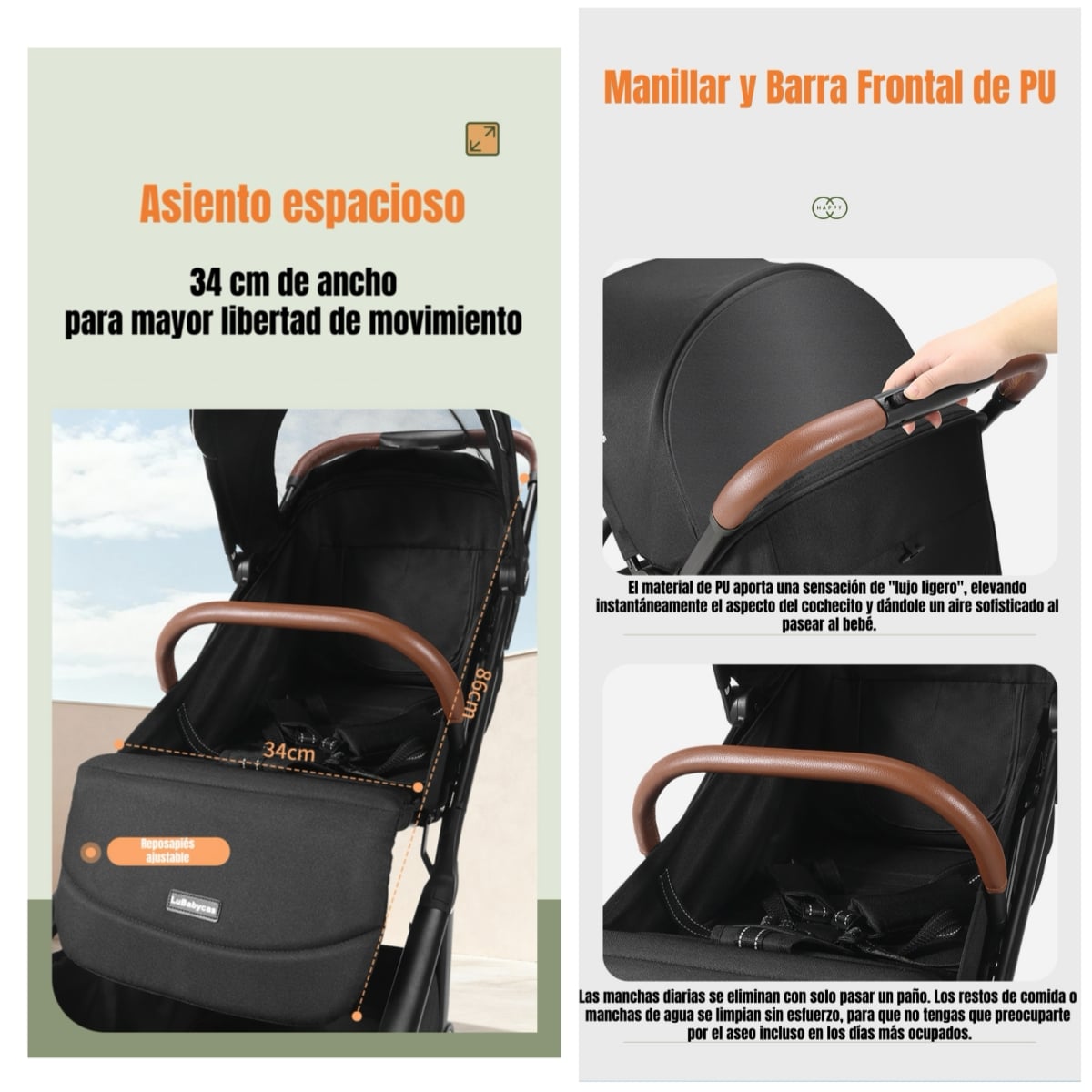 COCHE DE PASEO TIPO MALETA ALUMINIO 0-3 AÑOS JETA LUBABYCAS - 6