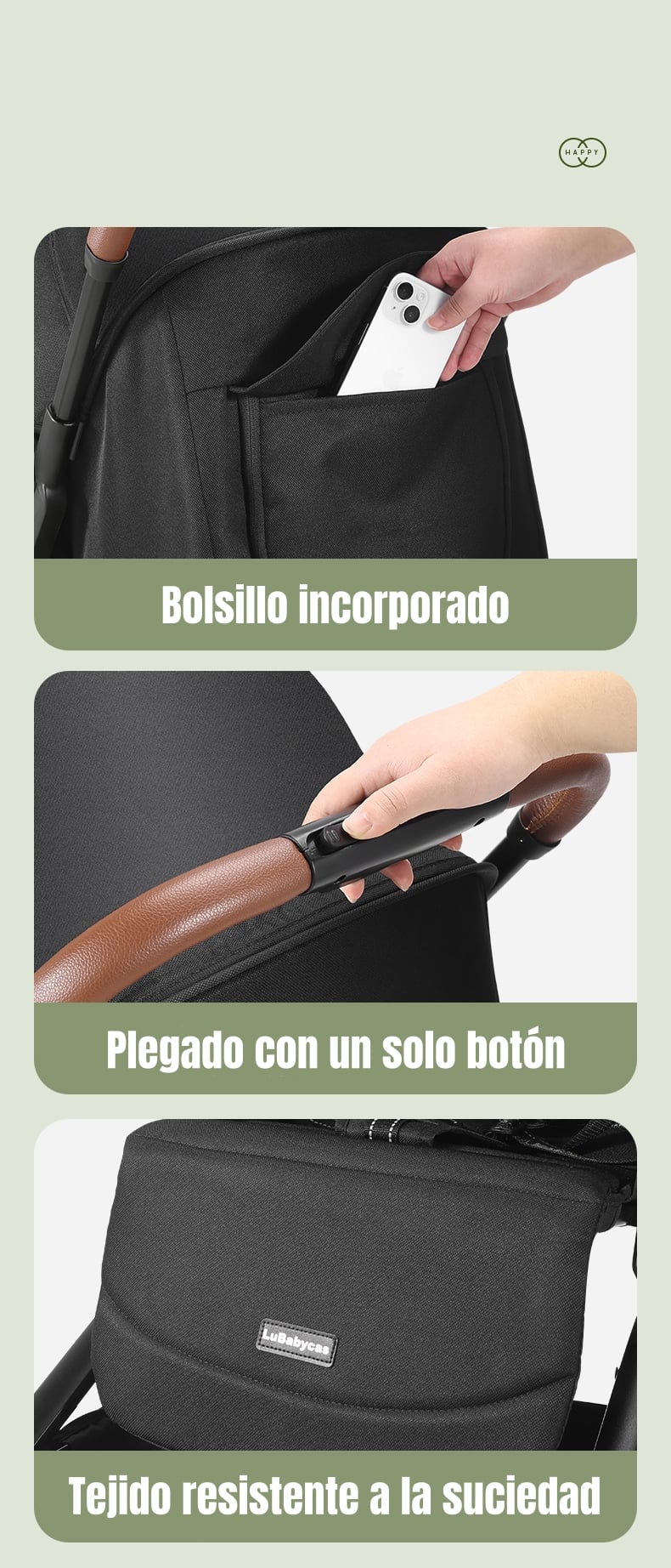 COCHE DE PASEO TIPO MALETA ALUMINIO 0-3 AÑOS JETA LUBABYCAS - 8