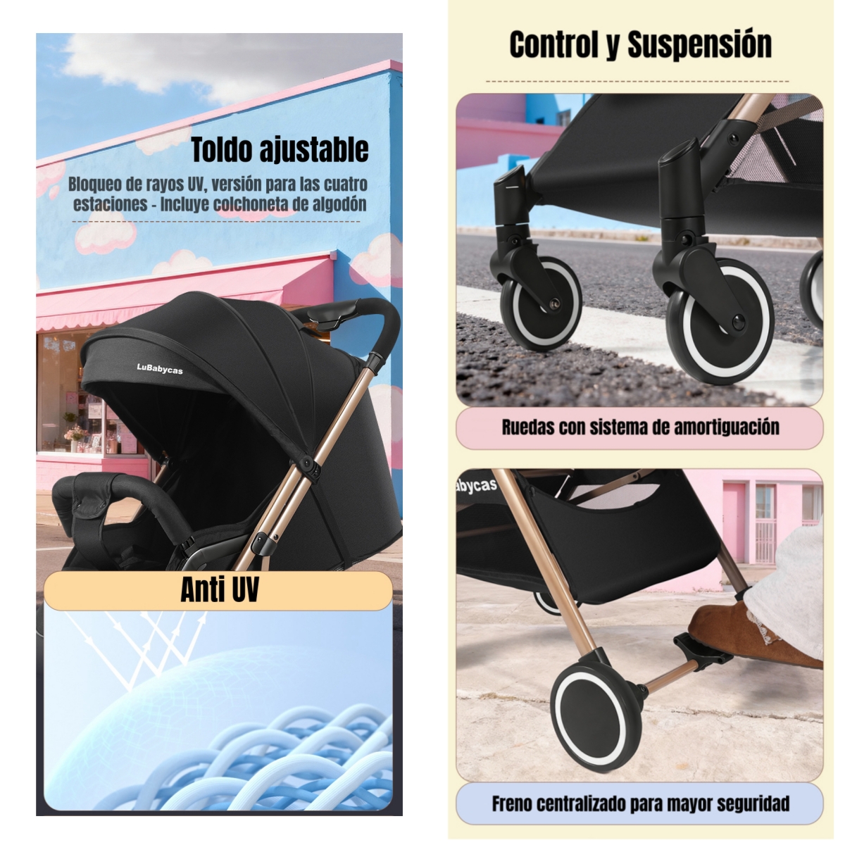 COCHE DE PASEO ULTRA LIVIANO 0-3 AÑOS GTS LUBABYCAS - 3