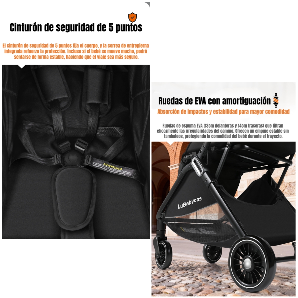 COCHE DE PASEO LUBABYCAS ELEGANTE DE ALUMINIO 0-3 AÑOS FIND - 5