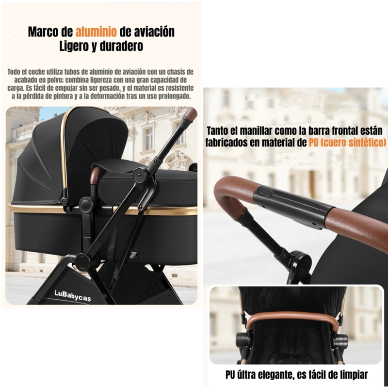 COCHE TRAVEL SYSTEM LUBABYCAS 0-4 AÑOS ALUMINIO ALVIN ROSADO - 5