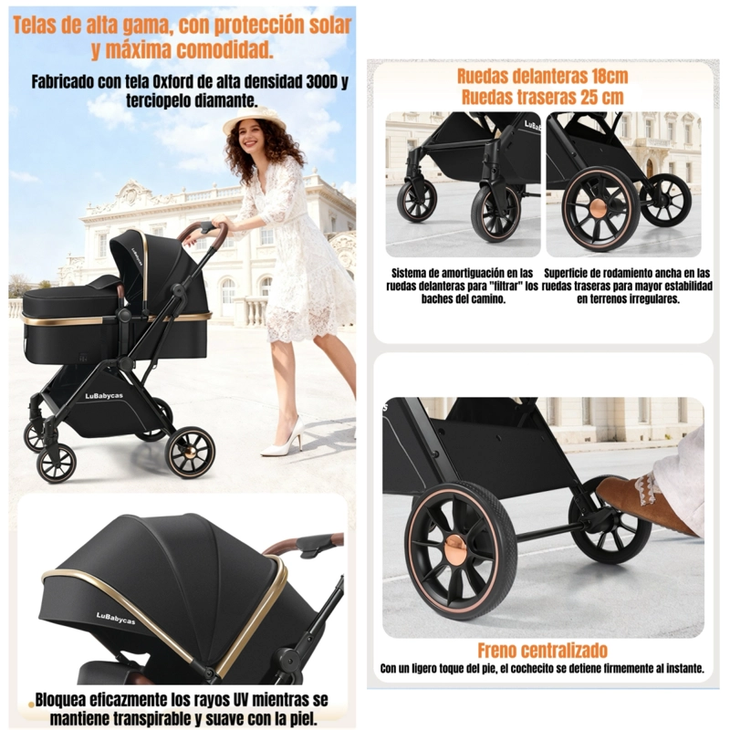 COCHE TRAVEL SYSTEM LUBABYCAS 0-4 AÑOS ALUMINIO ALVIN ROSADO - 6