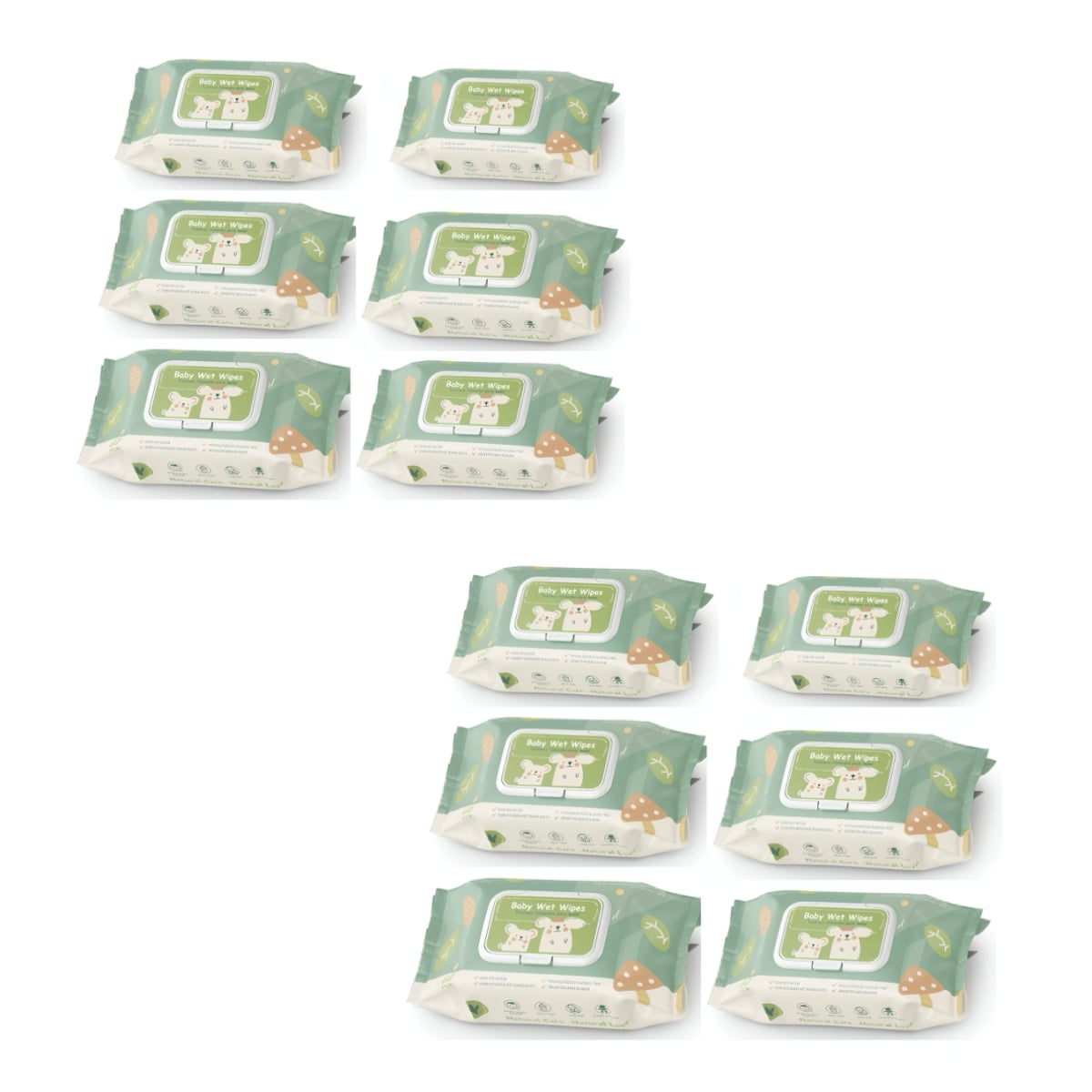 TOALLITAS HUMEDAS CON TAPA PACK 12X80 UNIDADES LUBABYCAS - 1