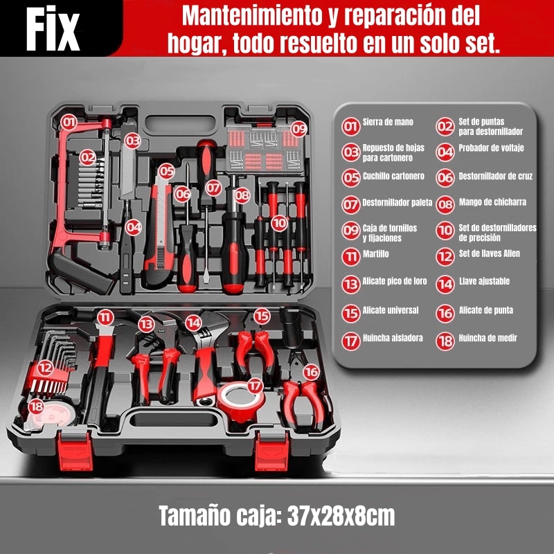 SET HERRAMIENTAS 50 PIEZAS 18 TIPOS CON CAJA FIX ANTULE - 2
