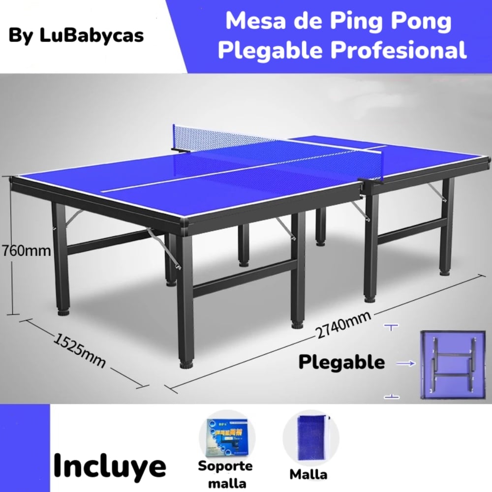 MESA DE PING PONG PROFESIONAL PLEGABLE 274CM BY LUBABYCAS - 2