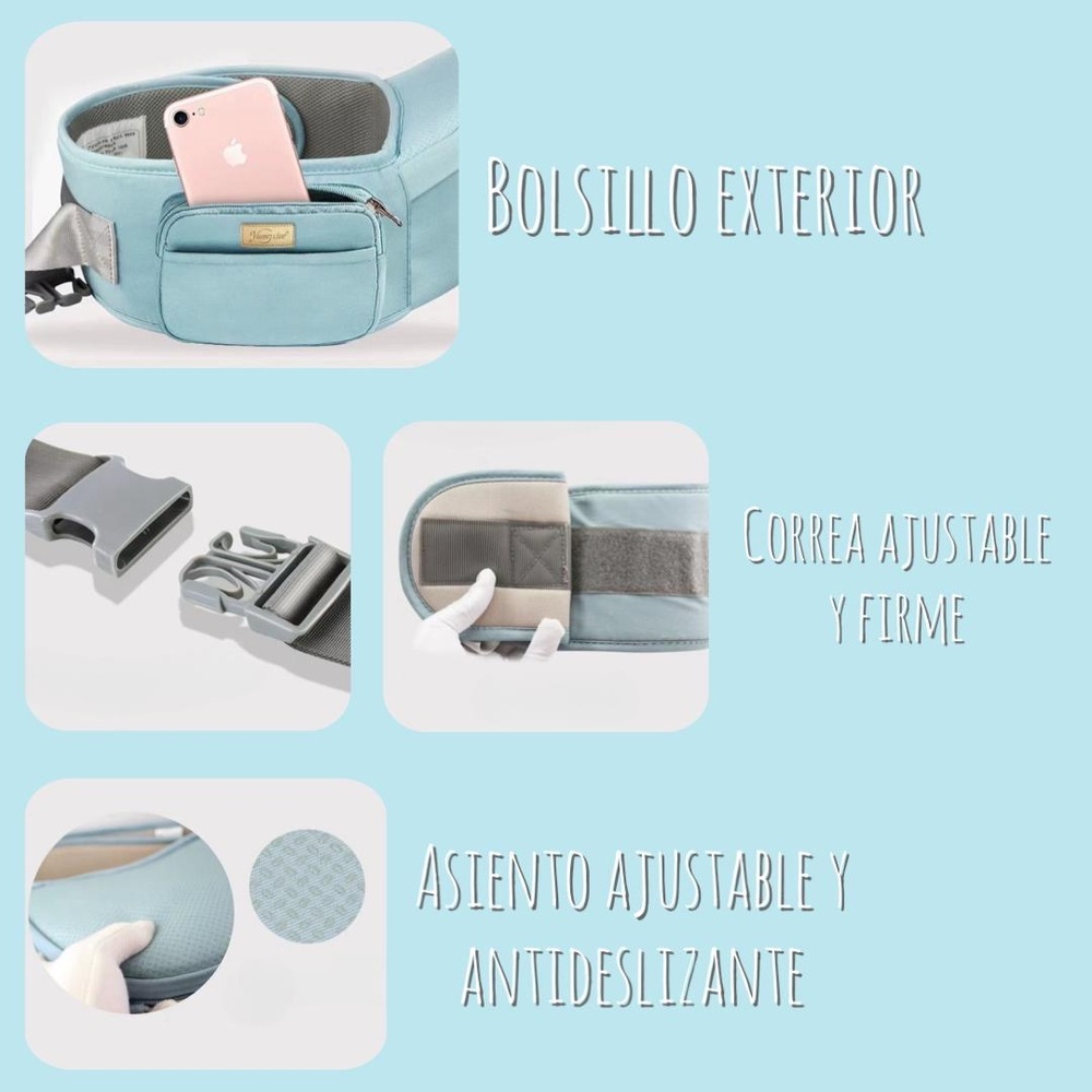PORTABEBE  ERGONOMICO MULTIFUNCIONAL 3 EN 1 LUBABYCAS ROSADO - 7