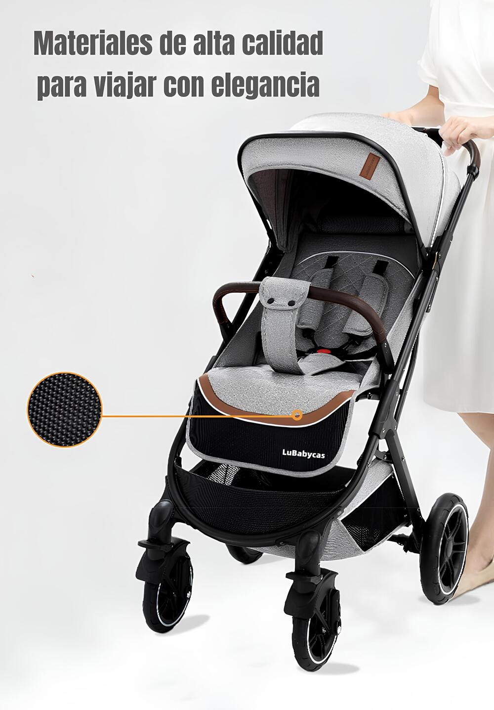 COCHE DE PASEO CON CUBRE PIES LUBABYCAS GRIS - 3
