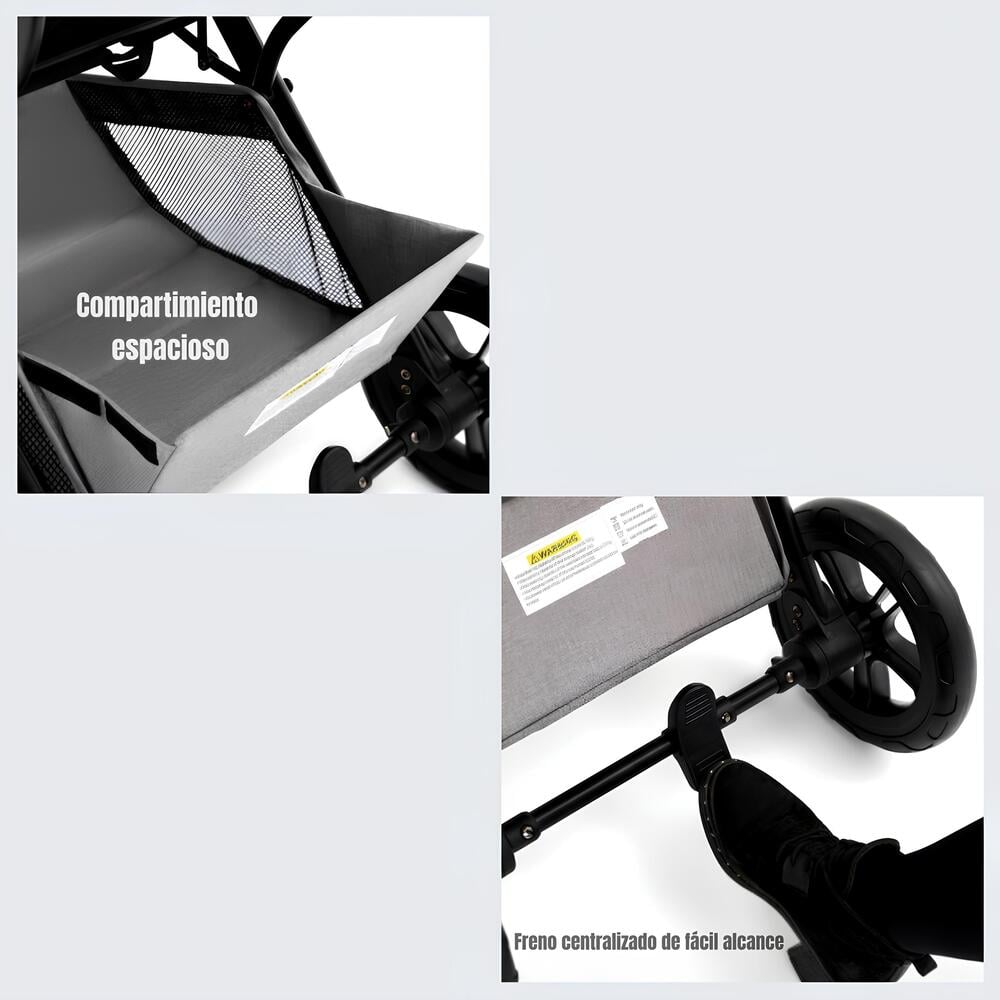 COCHE DE PASEO CON CUBRE PIES LUBABYCAS GRIS - 4