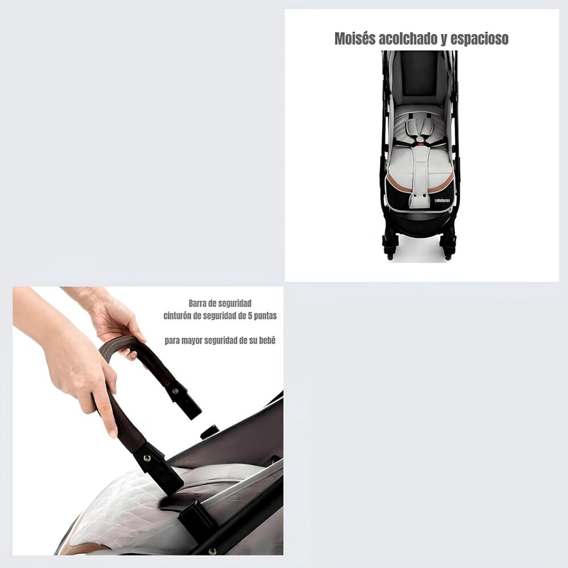COCHE DE PASEO CON CUBRE PIES LUBABYCAS GRIS - 7