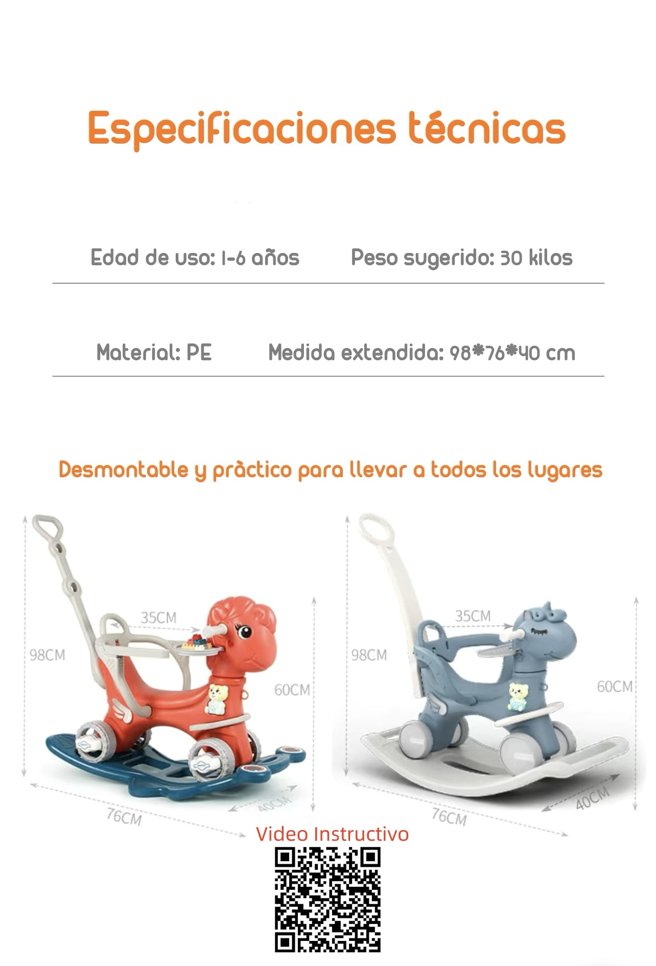 CORREPASILLO ANDADOR BALANCE 3 EN 1 CON ACCESORIOS ROSADO - 8
