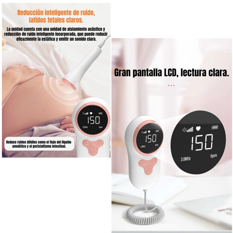 MONITOR FETAL DOPPLER LATIDOS CORAZON BEBE  GRIS LUBABYCAS - 5