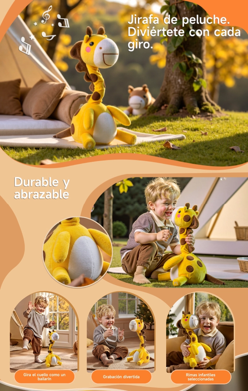 JUGUETE MUSICAL JIRAFA INTERACTIVA 4 EN 1 TM295 LUBABYCAS - 7