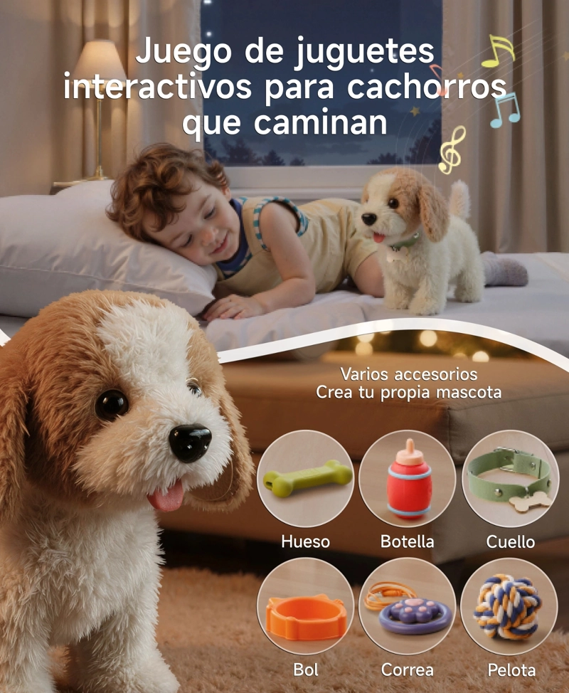 PERRO DE PELUCHE JUEGO DE JUGUETES MUSICAL TM381 LUBABYCAS - 6